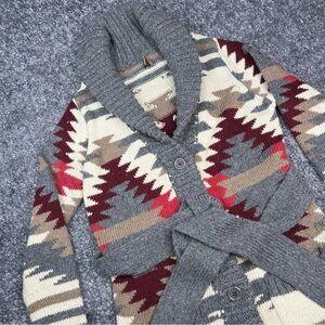 Stetson Womens Aztec Tribal Belted Wool blend Cardigan Size L